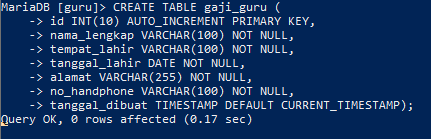 Create Table